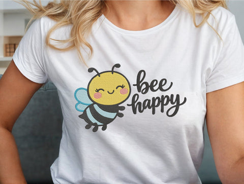 Bee Happy Embroidery Design Embroidery/Applique DESIGNS designartist 