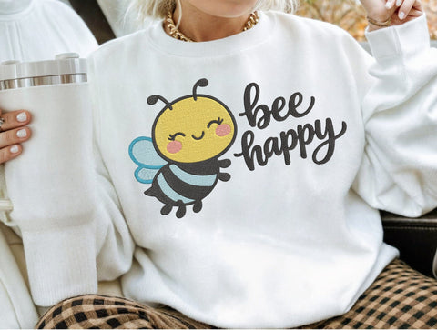 Bee Happy Embroidery Design Embroidery/Applique DESIGNS designartist 