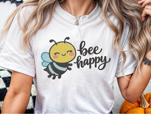 Bee Happy Embroidery Design Embroidery/Applique DESIGNS designartist 