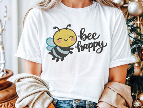 Bee Happy Embroidery Design Embroidery/Applique DESIGNS designartist 