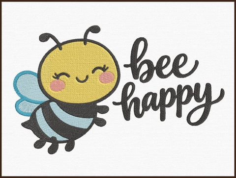 Bee Happy Embroidery Design Embroidery/Applique DESIGNS designartist 