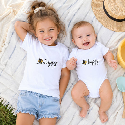 Bee Happy Machine Embroidery Design Cute Bumble Bee Quote PES DST Embroidery Files Embroidery/Applique DESIGNS PatternFeed8 