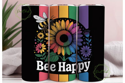 Bee Happy Sunflower 20oz Tumbler Design Sublimation PixelChick 