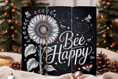Bee Happy Sunflower 20oz Tumbler Sublimation DesignSVG 