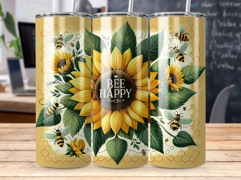 Bee Happy Sunflower Sublimation Wrap Sublimation BijouBay 
