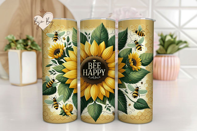 Bee Happy Sunflower Sublimation Wrap Sublimation BijouBay 