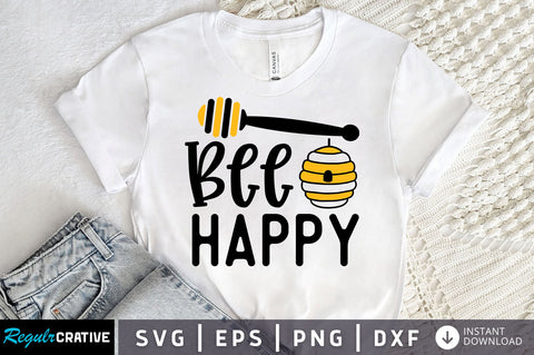 Bee happy Svg design SVG Regulrcrative 