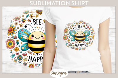 Bee Happy v8 T-shirt Sublimation Sublimation Sintegra 