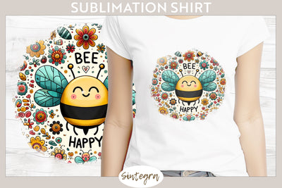 Bee Happy v9 T-shirt Sublimation Sublimation Sintegra 