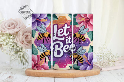 Bee & Hibiscus 20oz Tumbler Wrap Sublimation sassyprint 
