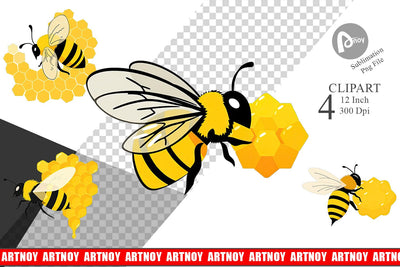 Bee Honeycomb Clipart Sublimation artnoy 