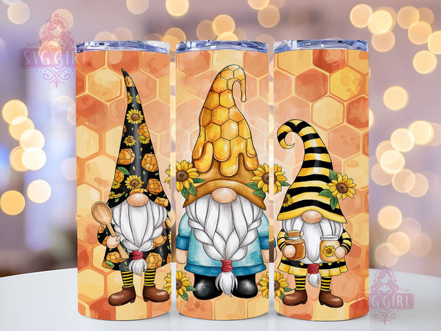 Bee Honeycomb Gnomes 20oz Tumbler Wrap Sublimation Design, Straight Tapered Tumbler Wrap, Gnome Tumbler Png, Instant Digital Download Sublimation SvggirlplusArt 