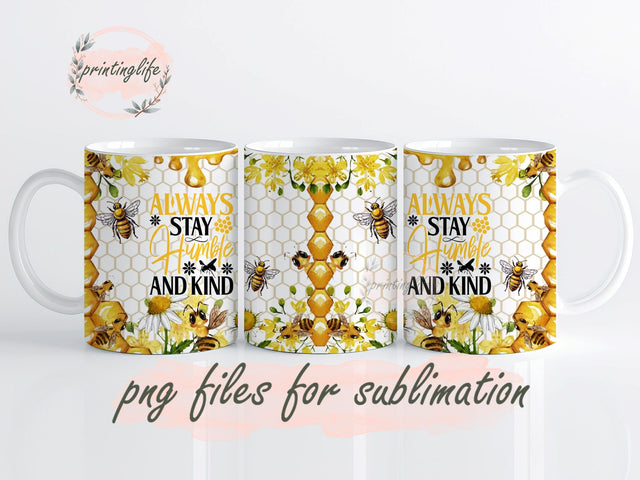 Bee Honeycomb Mug Wrap Design, Instant Digital Design Download Mug Wrap Design, Mug Design PNG Sublimation PrintingLife 
