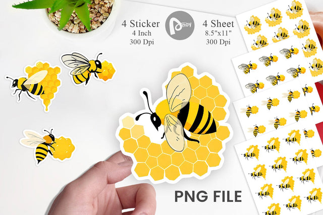 Bee Honeycomb Sticker Sublimation artnoy 