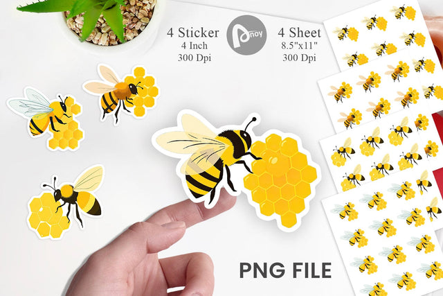 Bee Honeycomb Sticker Sublimation artnoy 