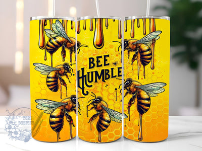 Bee Humble 20oz Skinny Tumbler, Honey Bee Tumbler Png, Straight & Tapered Tumbler Wrap, Instant Digital Download Sublimation ToriDesigns 