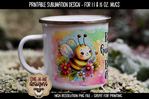 Bee Humble Bee Kind | 11 & 15 oz Sublimation Mug Designs Sublimation Ewe-N-Me Designs 