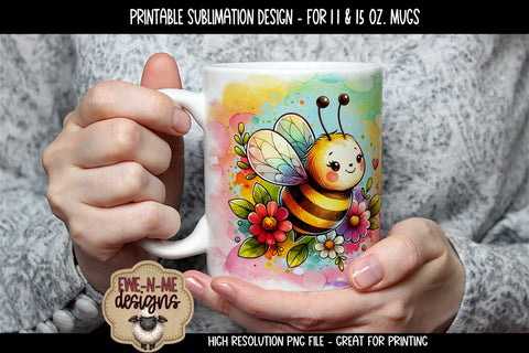 Bee Humble Bee Kind | 11 & 15 oz Sublimation Mug Designs Sublimation Ewe-N-Me Designs 
