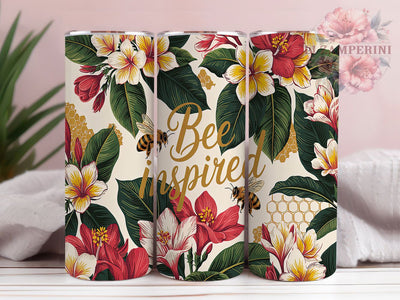 Bee Inspired Positive Affirmations Tumbler, Positive Affirmations Tumbler, Bee Tumbler Wrap, 20oz Skinny Tumbler, Motivational Tumbler Design, Inspirational Bee Wrap Sublimation Li Zamperini 