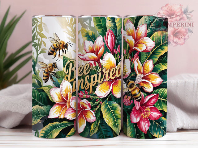 Bee Inspired Positive Affirmations Tumbler, Positive Affirmations Tumbler, Bee Tumbler Wrap, 20oz Skinny Tumbler, Motivational Tumbler Design, Inspirational Bee Wrap Sublimation Li Zamperini 