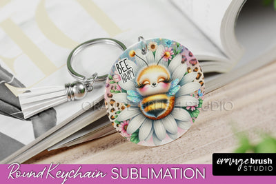 Bee Keychain - Summer Keychain Sublimation - Cute Bee Sublimation OrangeBrushStudio 