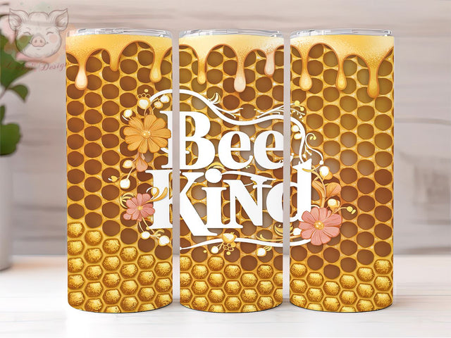Bee Kind 20oz Tumbler Png, Straight & Tapered Tumbler Png, Honeycomb Dripping Honey Tumbler Png, Digital Download PNG Sublimation Lara' s Designs 
