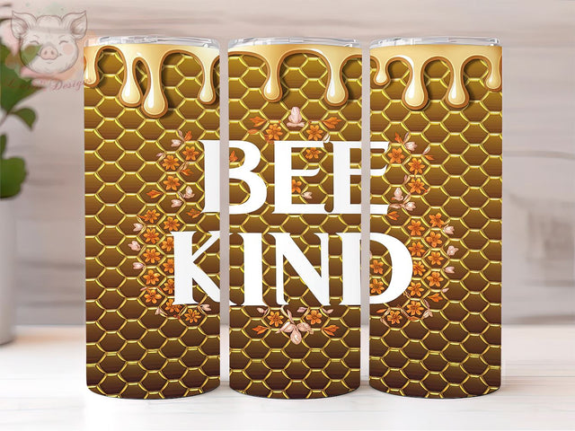 Bee Kind 20oz Tumbler Png, Straight & Tapered Tumbler Png, Honeycomb Tumbler Png, Digital Download PNG Sublimation Lara' s Designs 
