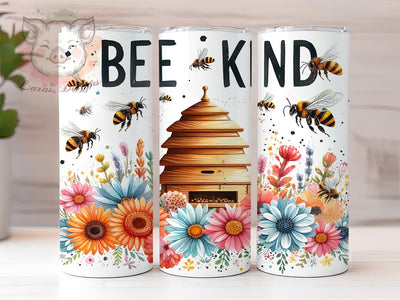 Bee Kind 20oz Tumbler Png, Straight & Tapered Tumbler Png, Positive Affirmations Inspirational Tumbler Png, Digital Download PNG Sublimation Lara' s Designs 
