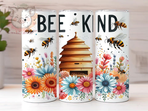 Bee Kind 20oz Tumbler Png, Straight & Tapered Tumbler Png, Positive Affirmations Inspirational Tumbler Png, Digital Download PNG Sublimation Lara' s Designs 