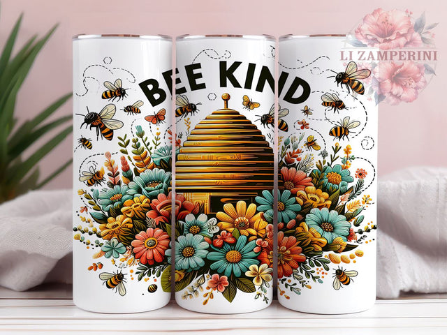 Bee Kind 20oz Tumbler Wrap PNG, Bee Affirmation Tumbler Png, Straight & Tapered Tumbler Wrap, Instant Digital Download Sublimation Li Zamperini 