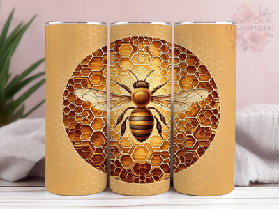 Bee Kind 20oz Tumbler Wrap PNG, Honeycomb Tumbler Png, Straight & Tapered Tumbler Wrap, Instant Digital Download Sublimation Li Zamperini 
