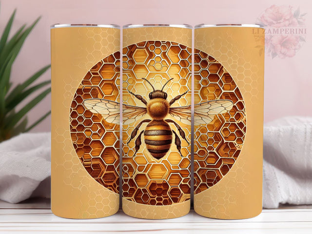 Bee Kind 20oz Tumbler Wrap PNG, Honeycomb Tumbler Png, Straight & Tapered Tumbler Wrap, Instant Digital Download Sublimation Li Zamperini 