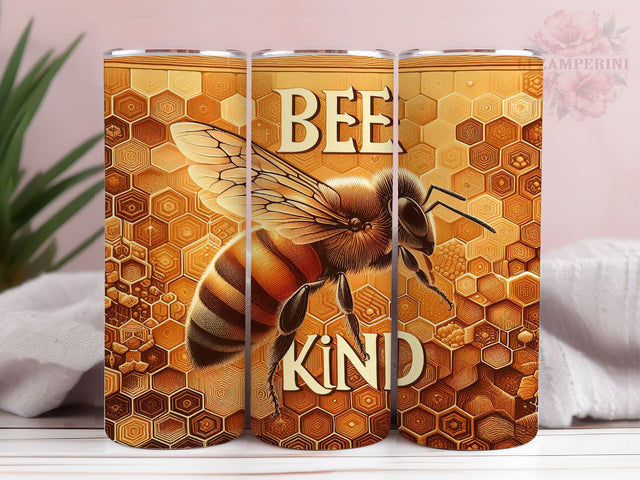 Bee Kind 20oz Tumbler Wrap PNG, Honeycomb Tumbler Png, Straight & Tapered Tumbler Wrap, Instant Digital Download Sublimation Li Zamperini 