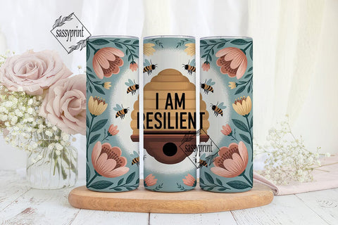 Bee Kind Bee Resilient Tumbler Wrap Sublimation sassyprint 