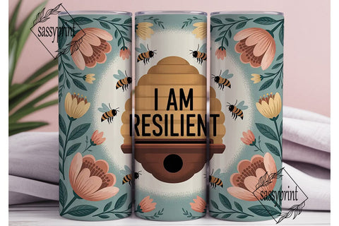 Bee Kind Bee Resilient Tumbler Wrap Sublimation sassyprint 