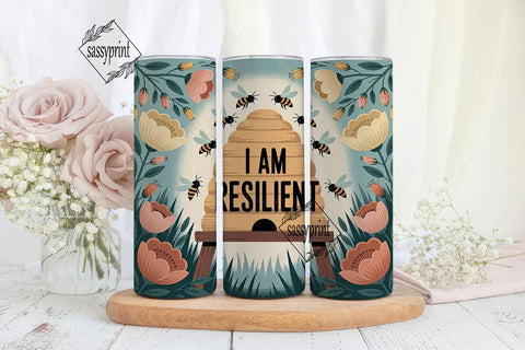 Bee Kind Bee Resilient Tumbler Wrap Sublimation sassyprint 