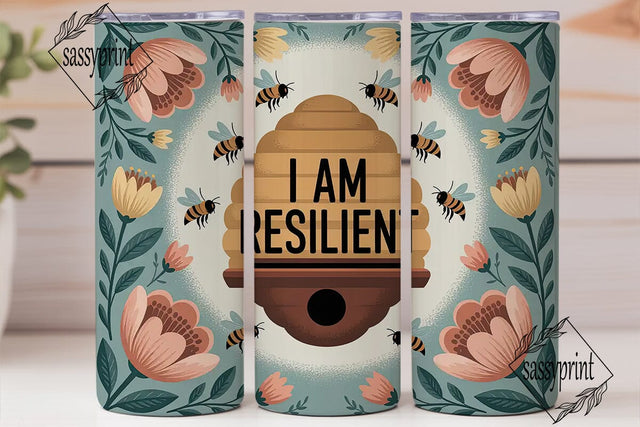 Bee Kind Bee Resilient Tumbler Wrap Sublimation sassyprint 