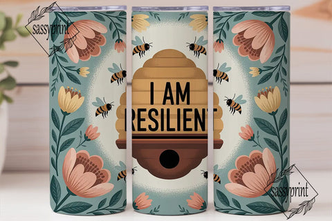 Bee Kind Bee Resilient Tumbler Wrap Sublimation sassyprint 