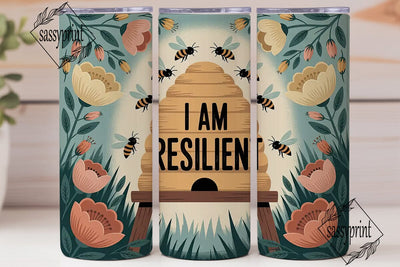 Bee Kind Bee Resilient Tumbler Wrap Sublimation sassyprint 