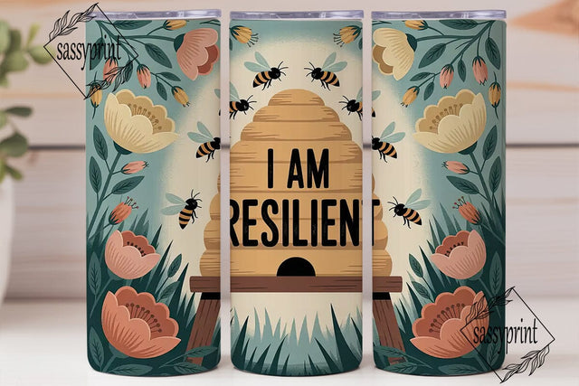 Bee Kind Bee Resilient Tumbler Wrap Sublimation sassyprint 