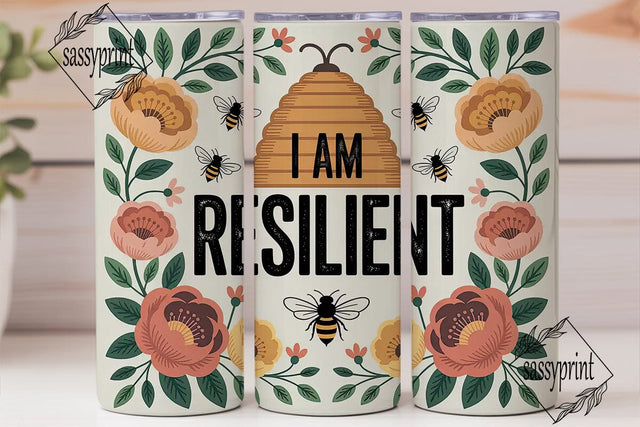 Bee Kind Bee Resilient Tumbler Wrap Sublimation sassyprint 