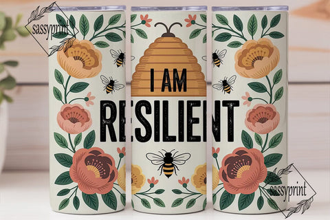 Bee Kind Bee Resilient Tumbler Wrap Sublimation sassyprint 