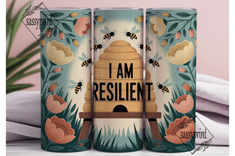 Bee Kind Bee Resilient Tumbler Wrap Sublimation sassyprint 