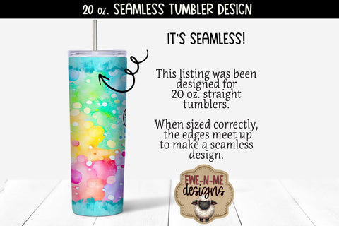 Bee Kind Cute Flowers 20oz Seamless Tumbler Wrap Sublimation Ewe-N-Me Designs 