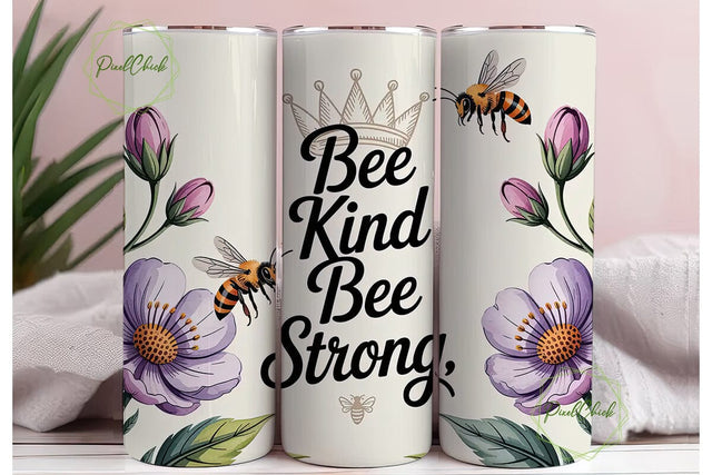 Bee Kind Floral 20oz Tumbler Wrap Sublimation PixelChick 