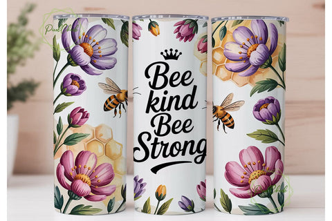 Bee Kind Floral 20oz Tumbler Wrap Sublimation PixelChick 