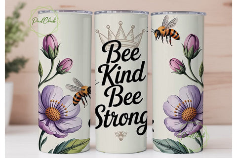 Bee Kind Floral 20oz Tumbler Wrap Sublimation PixelChick 