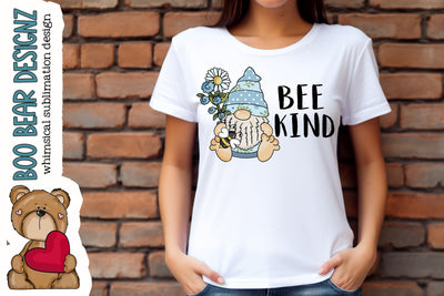 Bee kind Gnome Clipart Sublimation Boo Bear Designz 