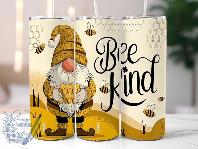 Bee Kind Gnome Tumbler Wrap, Gnome Tumbler Wrap, Sublimation Tumbler Design, 20oz Skinny Tumbler, Seamless Tumbler Wrap, Kindness Tumbler Design, Bee Gnome Sublimation Sublimation ToriDesigns 