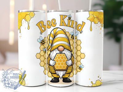 Bee Kind Gnome Tumbler Wrap, Gnome Tumbler Wrap, Sublimation Tumbler Design, 20oz Skinny Tumbler, Seamless Tumbler Wrap, Kindness Tumbler Design, Bee Gnome Sublimation Sublimation ToriDesigns 